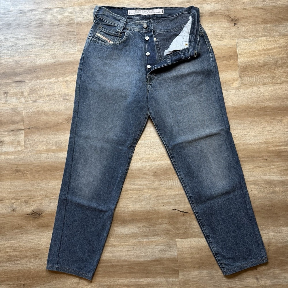 Vintage Diesel Jeans Men 30x29 Blue Saddle Loose Tapered Leg‎ Western Made Italy